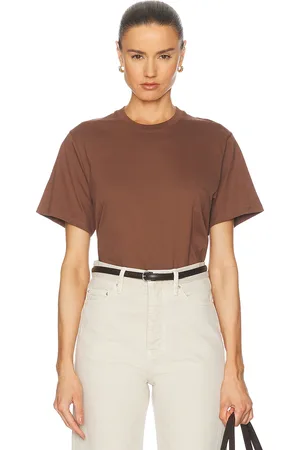 Loulou de Saison Telanto T-Shirt in Wood - Brown. Size L (also in M, XS).