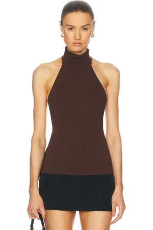 Cult Gaia Wake Knit Top in Java - Brown. Size L (also in ).