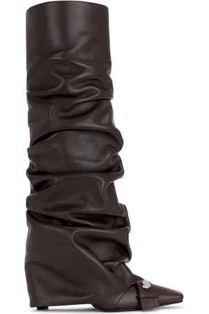 The Attico Juno 95mm Knee High Boot in Chocolate - Chocolate. Size 37 (also in 38, 40).