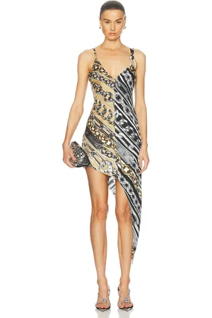 AREA Slip Dress in Multi - Black,Tan. Size 2 (also in 4, 8).