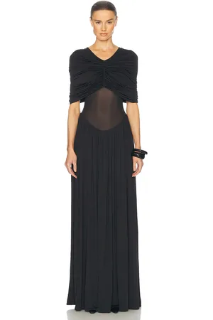 Helsa Philomena Jersey Dress in Black - Black. Size L (also in M, S, XL, XS, XXS).