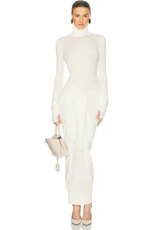 Helsa Oakleigh Maxi Knit Dress in Ivory - Ivory. Size L (also in M, S, XS, XXS).