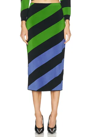 Carolina Herrera Knit Pencil Skirt in Lawn Green Multi - Green. Size L (also in M, S, XS).
