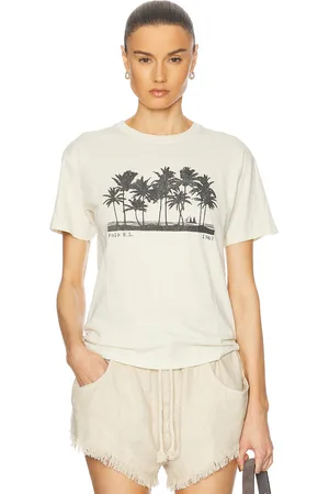 Ralph Lauren Shrunken Fit Jersey Graphic Tee in Herbal Milk - Cream. Size L (also in ).