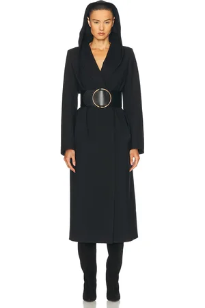 Alaïa Long Hooded Coat in Noir - Black. Size 34 (also in 36, 38, 40).