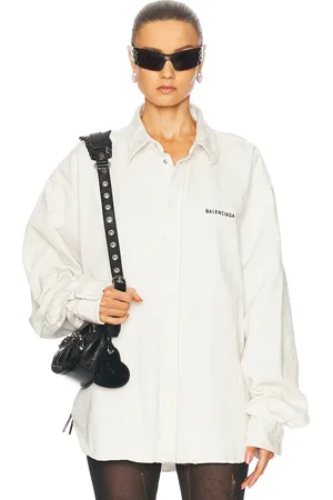 Balenciaga Large Fit Long Sleeve Shirt in White - White. Size L (also in XS).