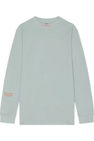 Whitespace Merino Baselayer Mockneck Tee in Blue Slate - Blue. Size L (also in M, S, XL/1X).