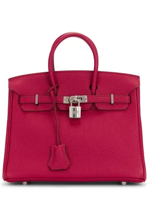 Hermès Togo Birkin 25 Handbag in Rouge Grenat - Wine. Size all.
