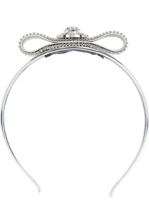 VERSACE Headband in Silver & Palladium - Metallic Silver. Size all.