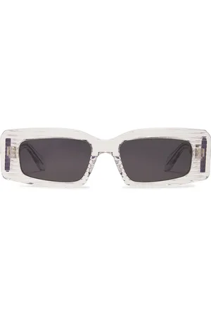 Alaïa Rectangular Sunglasses in Crystal & Grey - Grey. Size all.