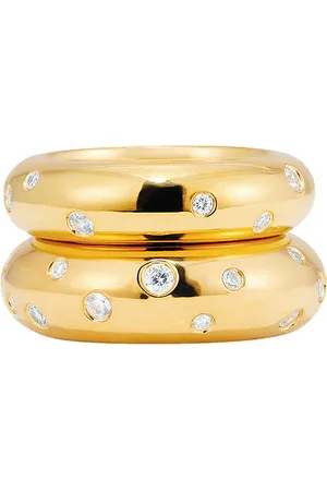 mega Donut With Sprinkle Ring Duo in Sterling & 14k Gold Vermeil - Metallic Gold. Size 5 (also in ).