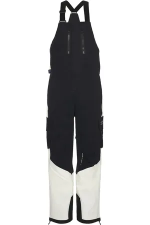 Whitespace 2L Cargo Insulated Bib Pant in Warm White & Black - Black. Size L (also in M, S, XL/1X).