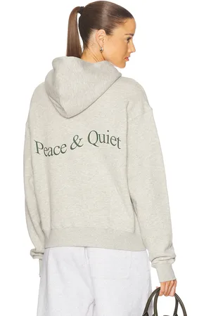 Museum of Peace and Quiet Wordmark Zip Up Hoodie in Heather - Grey. Size M (also in S).