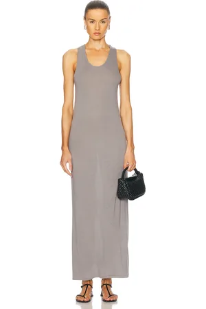 Loulou de Saison Myron Dress in Concrete Grey - Grey. Size L (also in M, S, XS).