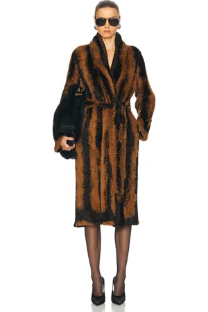 The Attico Long Coat in Brown Shades - Brown. Size 36 (also in 38, 40, 42).