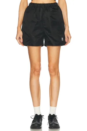Sporty & Rich Running Woman Nylon Shorts in Black - Black. Size L (also in M, S, XS).