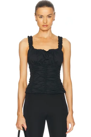 Staud Nic Top in Black - Black. Size L (also in M, S, XL, XS).