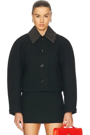 Bottega Veneta Cropped Jacket in Black - Black. Size L (also in ).