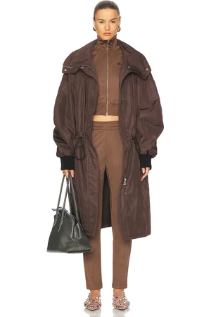The Attico Long Coat in Brown - Chocolate. Size 36 (also in 38, 40, 42, 44).