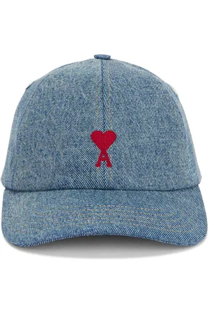 Ami Red ADC Cap in Used Indigo Denim - Blue. Size all.