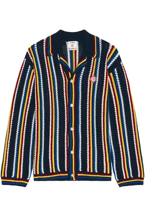 Casablanca Crochet Shacket in Navy - Blue. Size L (also in S).