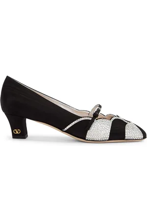 VALENTINO GARAVANI Bowow Pump in Nero & Silver Shade - Black. Size 36 (also in 36.5, 37, 37.5, 39.5, 40, 41).