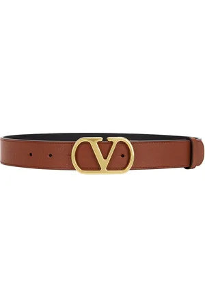 VALENTINO GARAVANI V Logo Signature 30 Belt in Deep Caramel - Brown. Size 65 (also in 70, 75, 80, 85, 90).