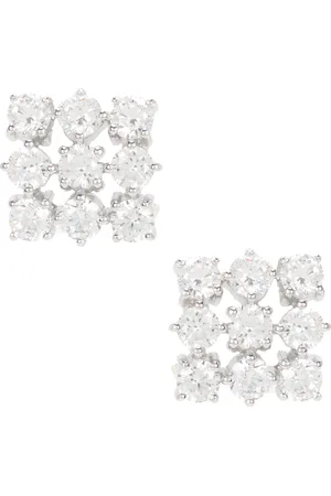 COMPLETEDWORKS Stud Earrings in Rhodium - Metallic Silver. Size all.
