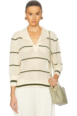 JOHANNA ORTIZ Poca Vela Top in Ecru & Green - Cream. Size L (also in M, S, XS).