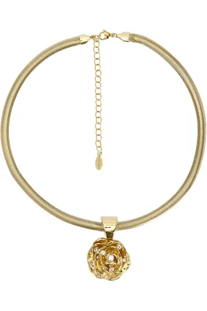 MAGDA BUTRYM Rose Necklace in Gold - Metallic Gold. Size all.