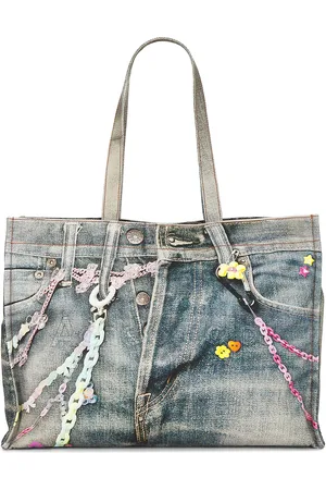 Acne Studios Denim Tote Bag in Mid Blue - Blue. Size all.