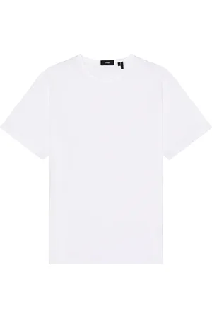 THEORY Precise Cotton Tee in White - White. Size L (also in M, S, XL/1X).