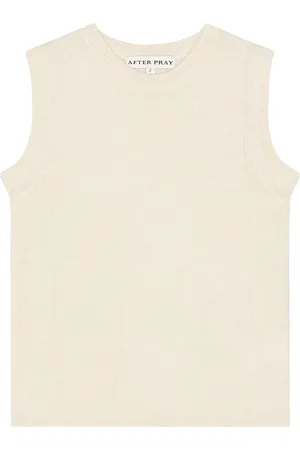 AFTER PRAY Damier Sleeveless Knit Top in Ivory - Cream. Size M (also in S).