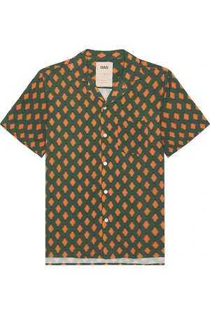 Oas Smokin Rustic Viscose Shirt in Green - Green. Size S (also in M, XS).