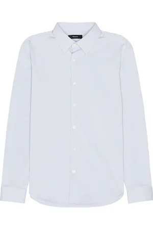 THEORY Sylvain Structure Shirt in Olympic - Baby Blue. Size S (also in ).