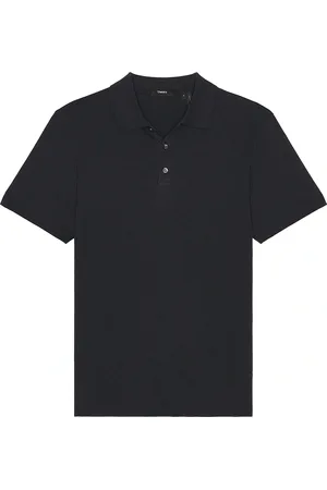 THEORY Bron Short Sleeve Polo in Eclipse - Blue. Size M (also in S, XL/1X, XXL/2X).