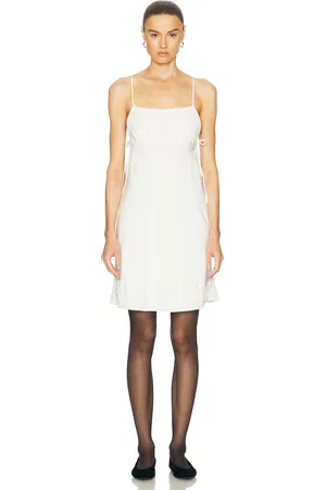 BODE Salt Marsh Slip Dress in Cream - Cream. Size L (also in M, S, XS).