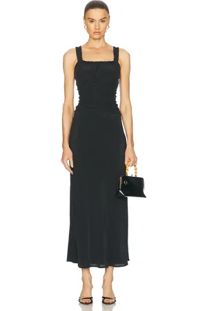 Staud Nic Silk Maxi Dress in Black - Black. Size 0 (also in 2, 4, 6, 8).
