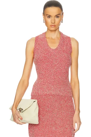 Salvatore Ferragamo Knit Tank Top in New Red & White - Red. Size L (also in M, S, XS).