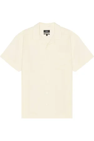 A.P.C. Chemisette Roy Short Sleeve Shirt in Ecru - Cream. Size L (also in M, S, XL/1X).