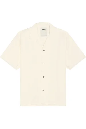 Oas Ecru Bodega Canvas Shirt in White - Beige. Size L (also in M, S, XL/1X).