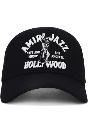 AMIRI Jazz Wolf Trucker Hat in Black - Black. Size all.