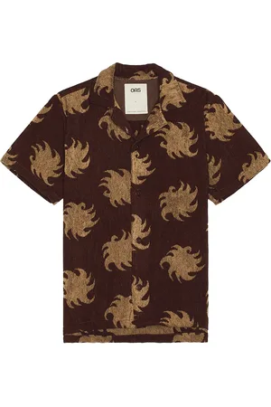 Oas Mocha Ember Cuba Terry Shirt in Brown - Brown. Size L (also in M, S, XL/1X).