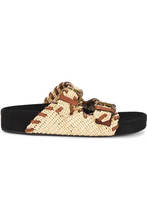 Isabel Marant Lennyo Sandal in Natural & Cognac - Neutral. Size 36 (also in 37, 38, 39, 40, 41).