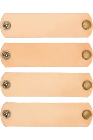 Jenni Kayne Leather Napkin Rings Set Of 4 in Natural - Neutral. Size all.