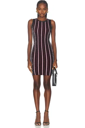 Missoni Striple Sequins Rib Dress in Red & Black - Red. Size 40 (also in ).