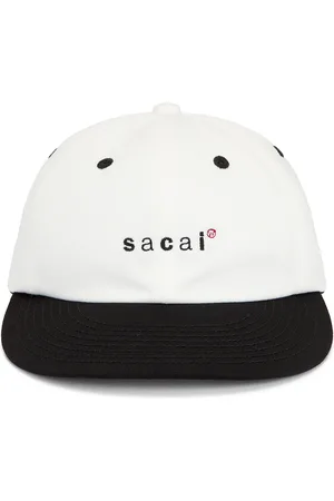 SACAI X Wtaps Cotton Twill Cap in White & Black - White. Size all.