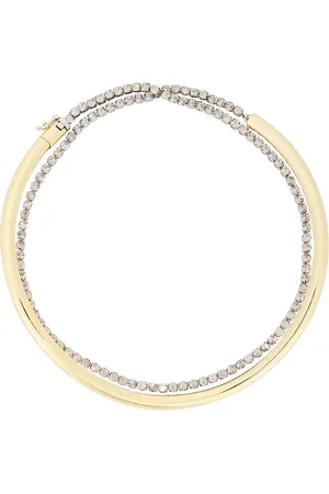 DEMARSON Talitha Necklace in Gold Silver & Crystal - Metallic Gold. Size all.