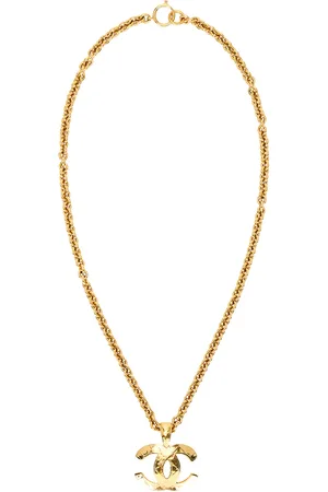 CHANEL 1994 Coco Mark Necklace in Gold - Metallic Gold. Size all.