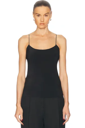 St Agni Fine Chain Silk Cami Top in Black - Black. Size L (also in M, S, XS).